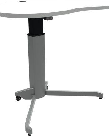 Enkeltben Hæve- Sænkebord Hjerteformet Kontorbord Zennord Zenrise Hvid Sølv Elektrisk 68-120 Cm Med Låsbare Hjul