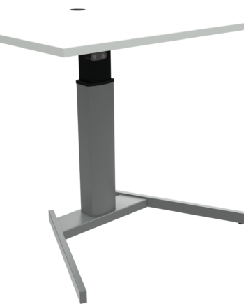 Enkeltben Hæve- Sænkebord Skrivebord Zennord Flexiposture Hvid Sølv 68-120 Cm Kvadratisk Mfc Melamin