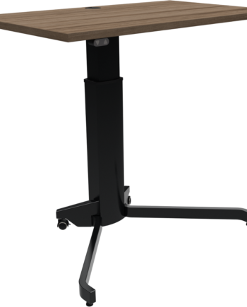 Enkeltben Hæve Sænkebord Zennord Aerotable Højdejusterbart Skrivebord Med Låsbare Hjul Mørk Natur Sort 68-120 Cm