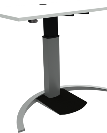 Enkeltben Hæve- Sænkebord Zennord Ergotable 120x60 Cm Hvid Sølv Justerbart 68-120 Cm Ergonomisk Design