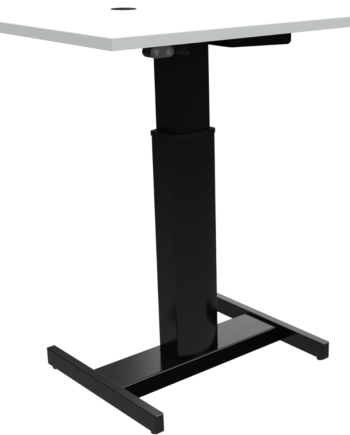 Enkeltben Hæve- Sænkebord Zennord Fluidform Højdejusterbart 68-120 Cm 80ã 60 Cm Hvid Sort Med Hjul Og Batteridrift