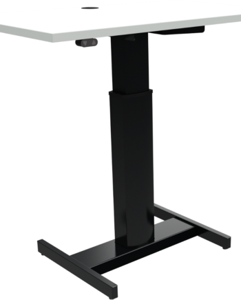 Enkeltben Hæve- Sænkebord Zennord Fluidform   Hvid Sort 100x60 Cm   Højde 68-120 Cm   Hjul   Batteri