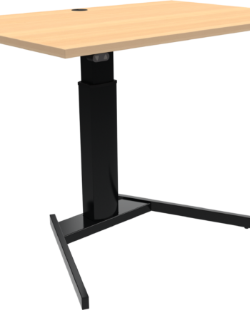 Enkeltben Hæve- Sænkebord Zennord Optiheight Firkantet Bøg Natur Sort 120ã 80 Cm Højdejusterbar 68-120 Cm