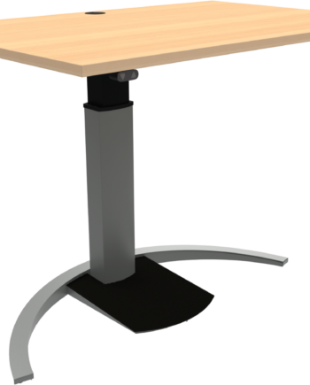 Enkeltben Hæve-sænkebord Zennord Ergotable   Ergonomisk Skrivebord H68-120 Cm Naturbøg Sølv 80ã 120 Cm