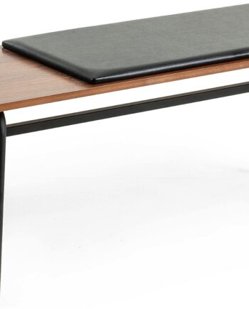 Entrébænk Kave Home Carabel Moderne Vintage Valnød Sort Metal