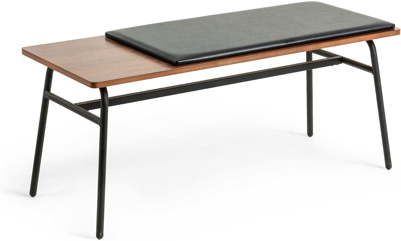 Entrébænk Kave Home Carabel Moderne Vintage Valnød Sort Metal