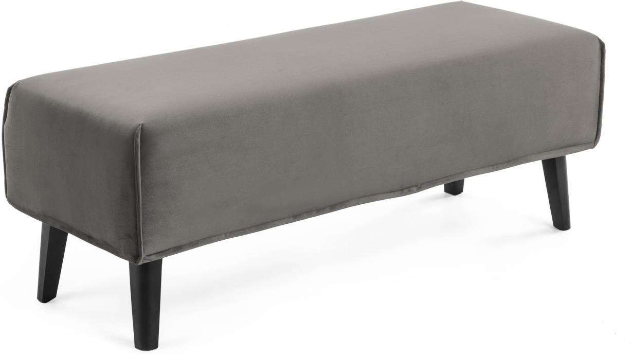 Entrébænk Kave Home Dyla Fløjlsbænk Grå Sort 111ã 42ã 42 Cm