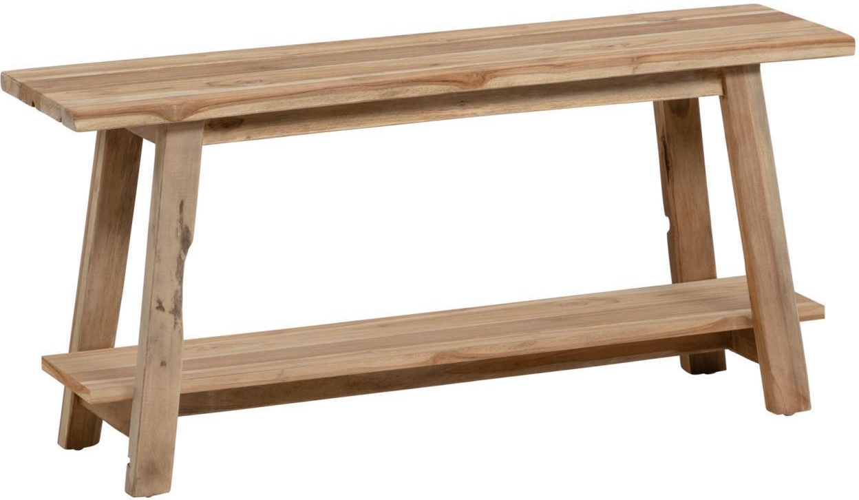 Entrébænk Kave Home Safara 100  Genbrugt Massivt Teaktræ Natur Rustic Kolonial 100ã 32ã 46 Cm