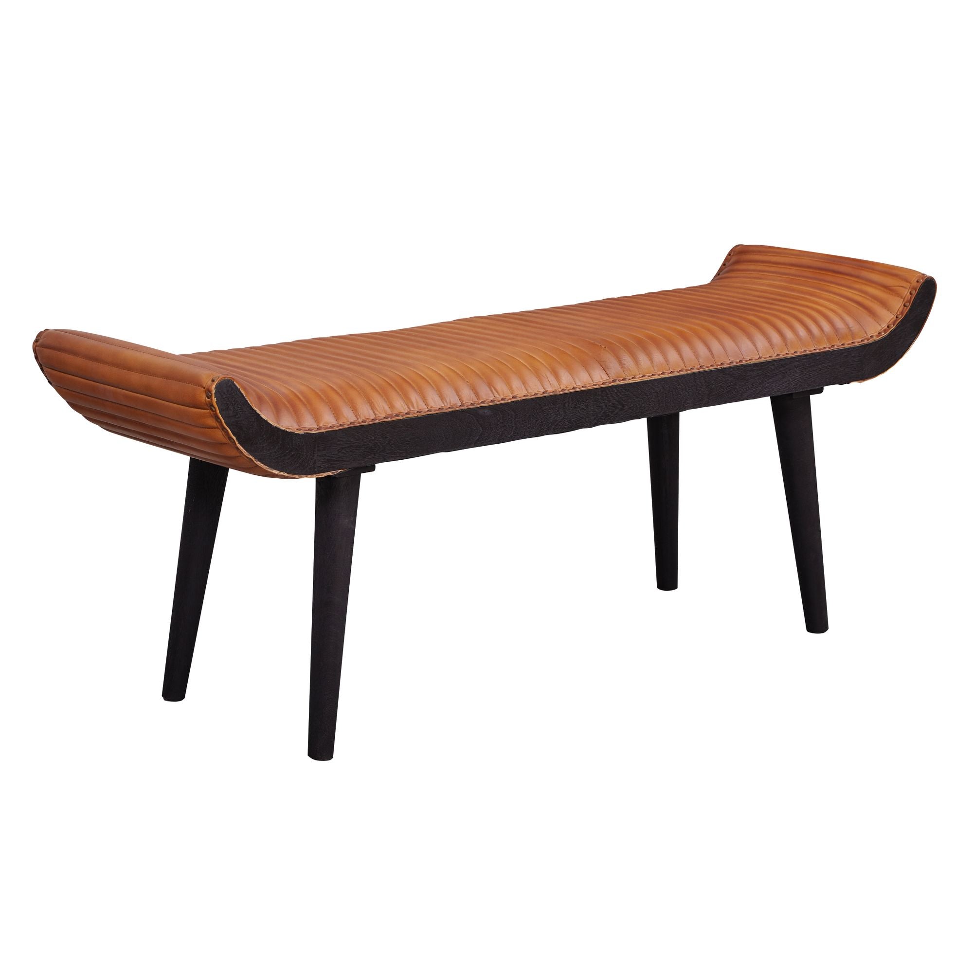 Entrébænk Polstret Med ægte Læder 128 51 38 Cm