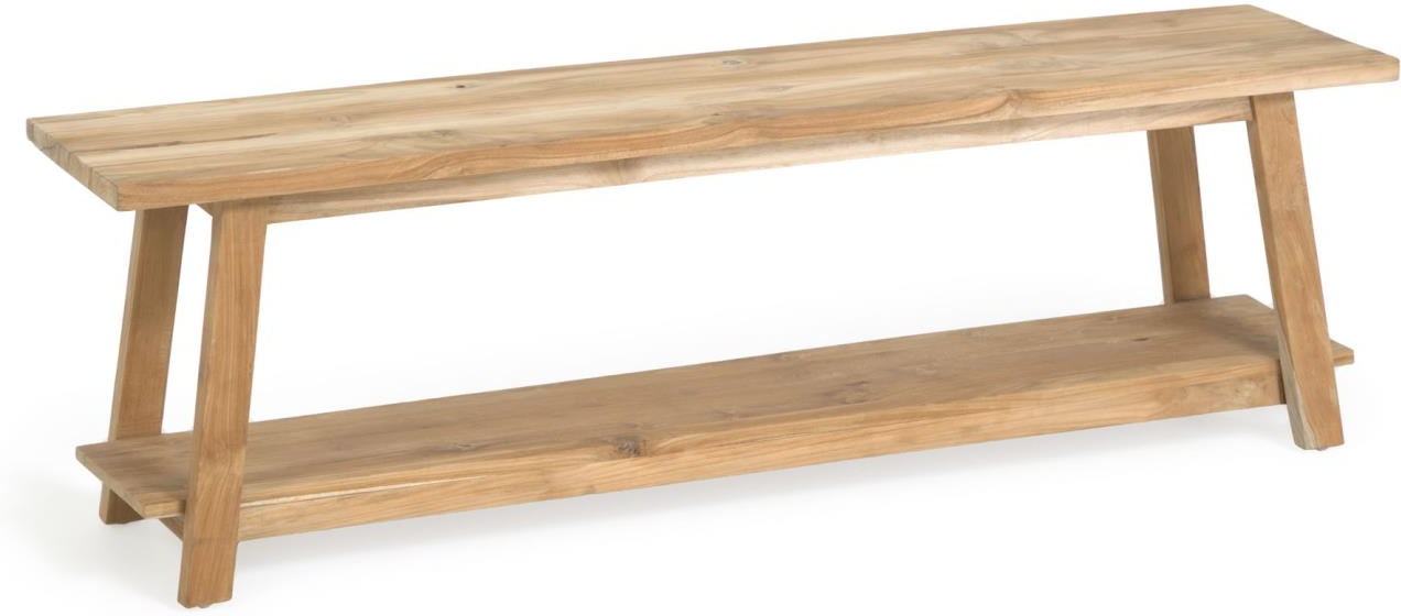 Entrébænk Uden Ryglæn Kave Home Safara 100  Genbrugt Teak 150 Cm Rustik Kolonial Natur