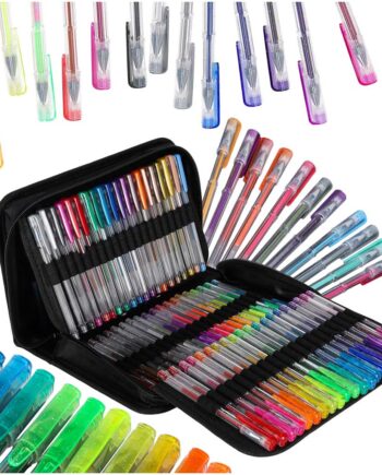 Farvede Gelpenne   Etui Med 100 Stk    100 Refills