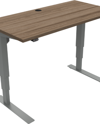 Firkantet To-bens Hæve- Sænkebord Zennord Versastand Valnød Sølv 120   60 Cm