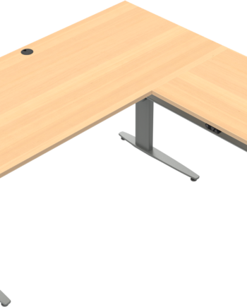 Firkantet Tre-bens Hæve- Sænkebord Zennord Movemate Bøgefinish Metalstel Natur Sølv H68-120   160x160 Cm