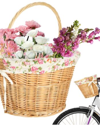 Fletkurv Til Cykelforkurv Flettet Blomsterindsats