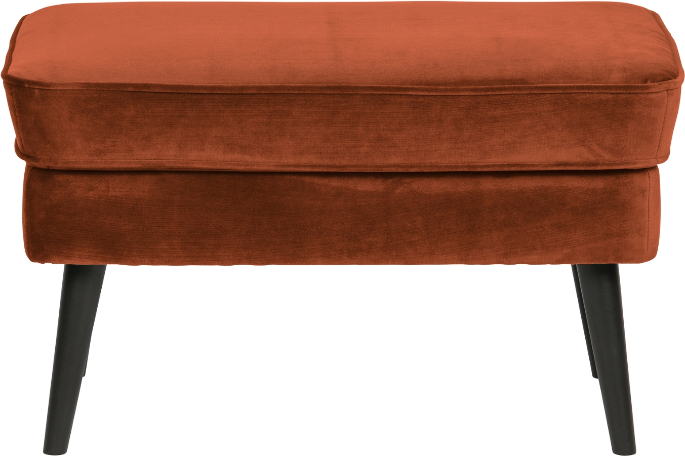Fodskammel Puf Woood Rocco Fløjl Orange H47ã B51ã L77 Cm
