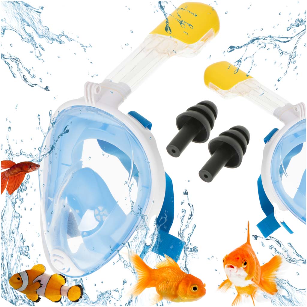 Fuld Foldbar Snorkelmaske Blå