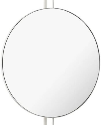 Fuldfigursspejl Kristina Dam Rotating Mirror Væghængt Sølvpulverlakeret Stål 60x91 Cm Med Kroge