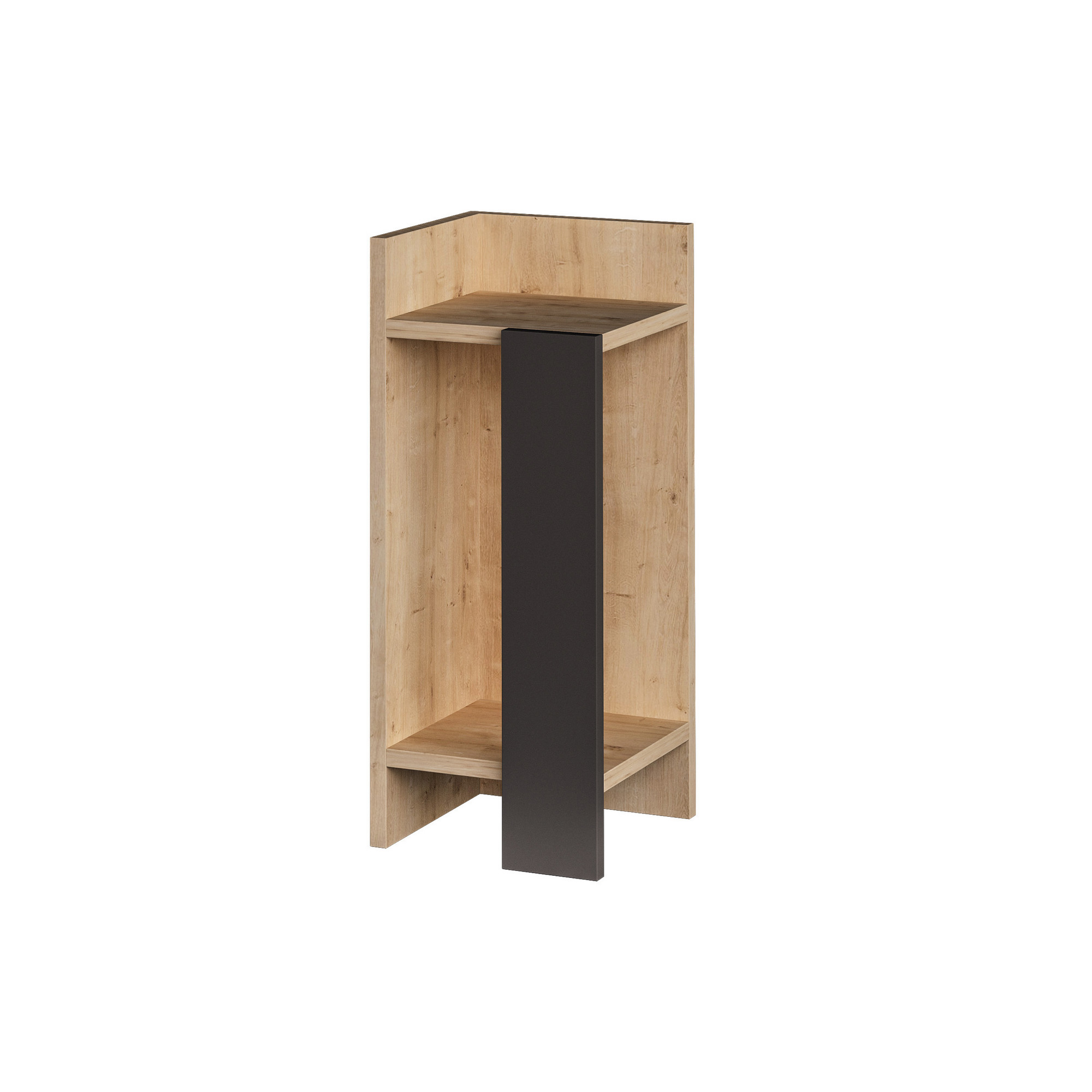 Funzi Living Elos Natbord Venstre Hylder Eg Og Antracitgrå Melamin 15x27