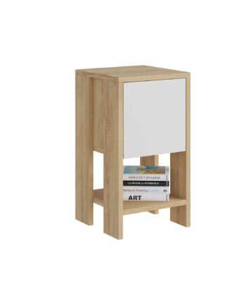Funzi Living Ema Natbord       Låge Og   Hylde Safir Eg Og Hvid Melamin  30x30