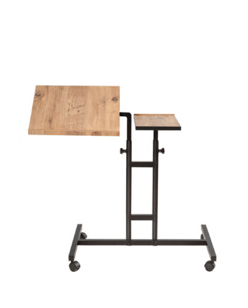 Funzi Living Glen Laptop Stående Skrivebord  Justerbar Højde Hældning Atlantic Pine Melamin Og Sort Metal