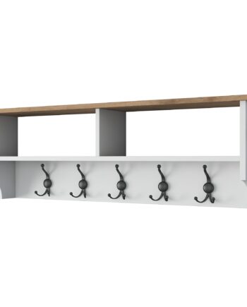Funzi Living P2 Hattehylde       Metal Knager Hvid Og Brun Melamin