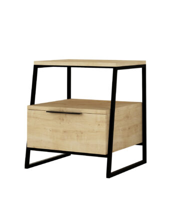 Funzi Living Pal Sengebord       Rum Og   Låge Eg Melamin  45x40