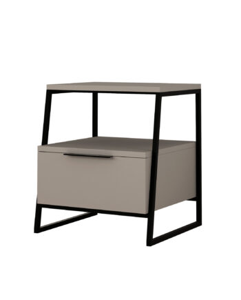 Funzi Living Pal Sengebord       Rum Og   Låge Lys Mokka Melamin  45x40