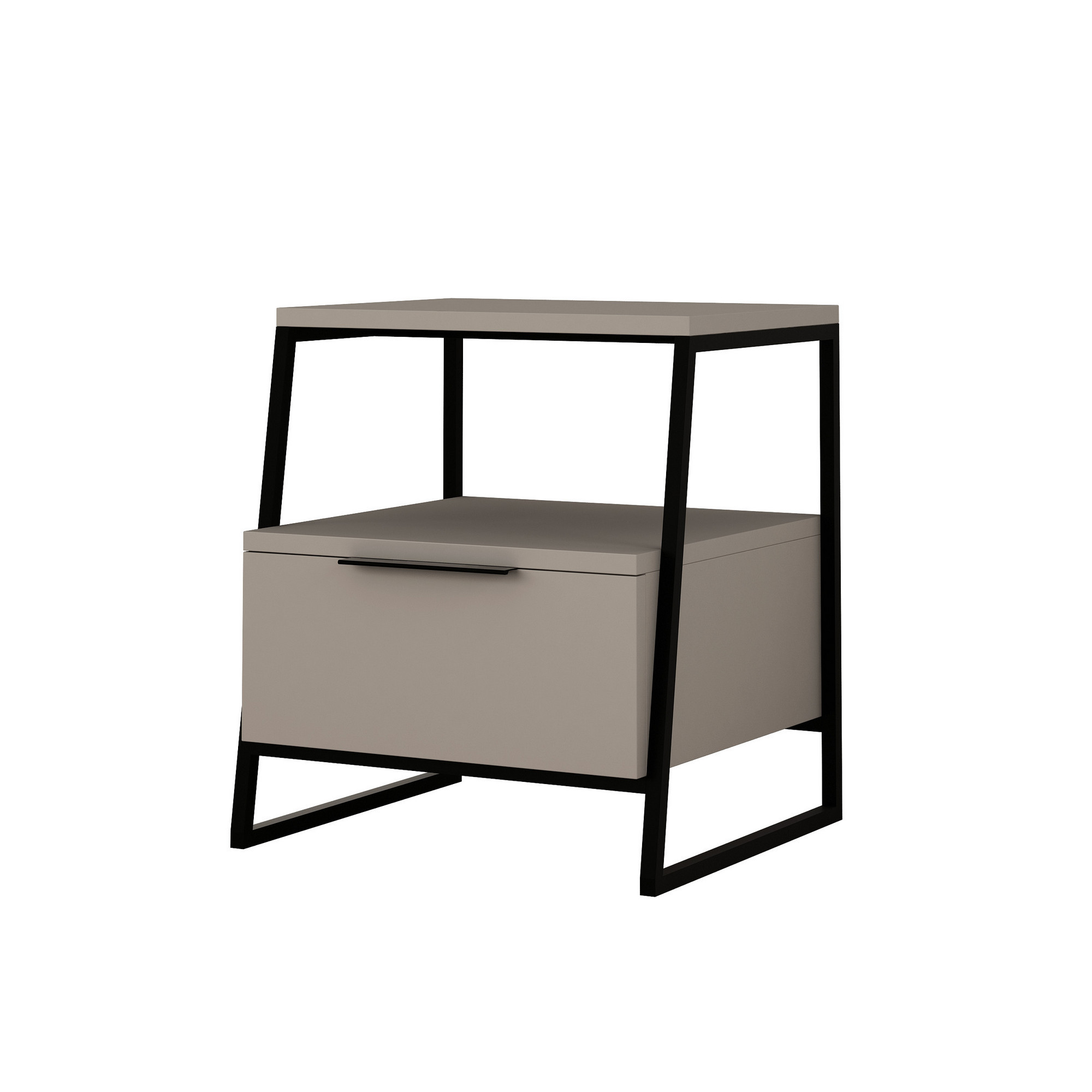 Funzi Living Pal Sengebord Rum Og Låge Lys Mokka Melamin 45x40