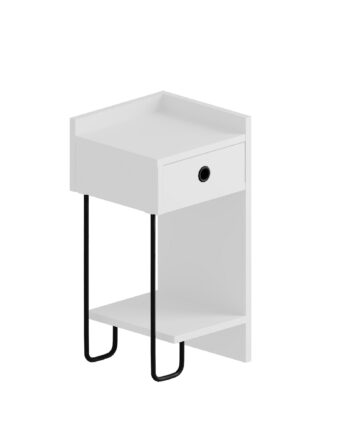 Funzi Living Sirius Natbord  Højre       Hylde Og   Skuffe  Hvid Melamin  32x30