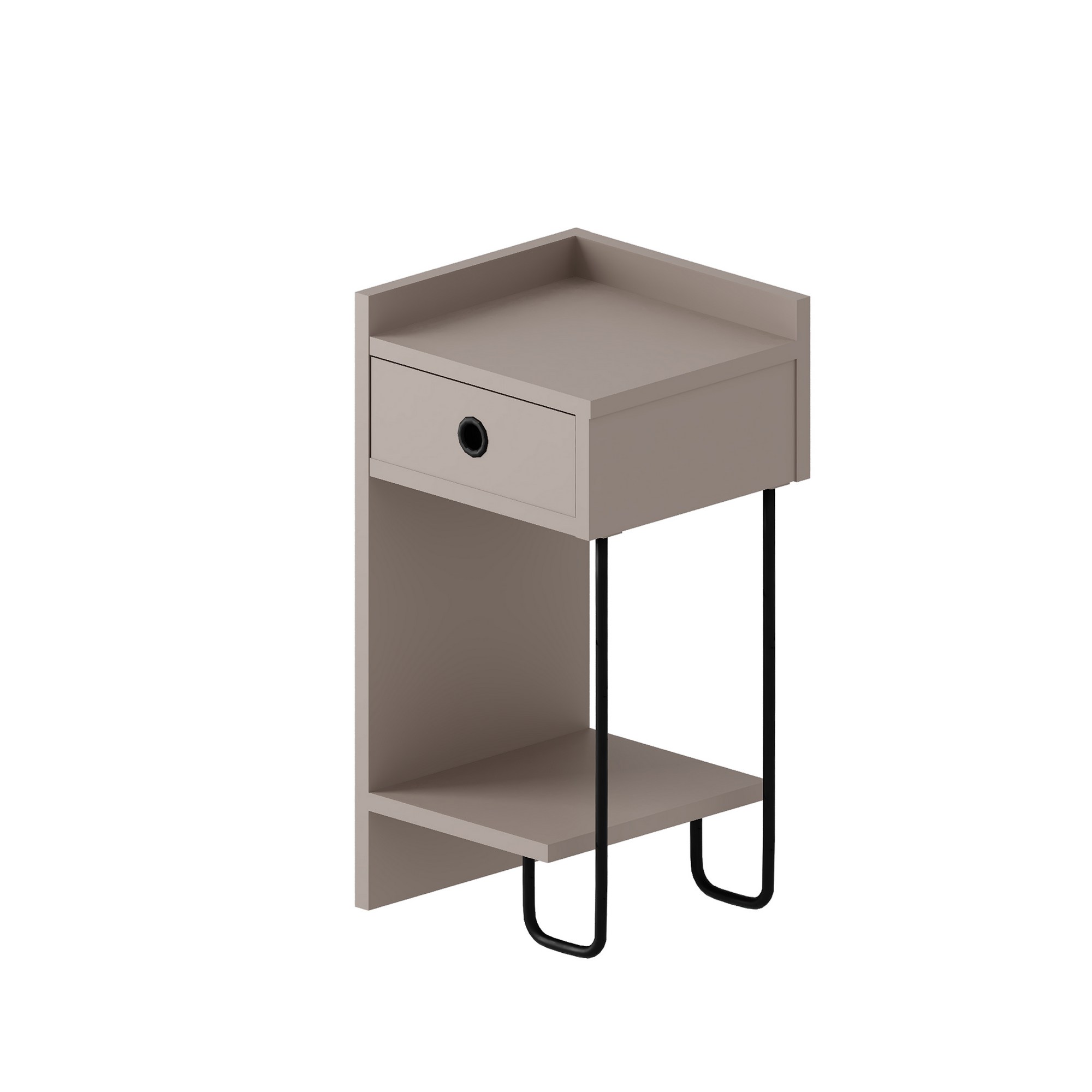 Funzi Living Sirius Natbord Venstre Hylde Og Skuffe Lys Mokka Melamin 32x30