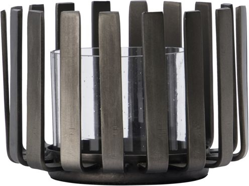 Fyrfadsstage House Doctor Bars Rå Sort Jern Og Glas ø10ã H7 Cm Minimalistisk Lysestage
