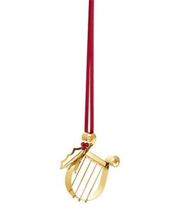 Georg Jensen 2026 Juleornament  Harpe Forgyldt  : Erling Christensen Møbler