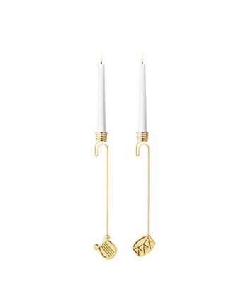 Georg Jensen 2026 Lyseholder  Harpe   Tromme Forgyldt  : Erling Christensen Møbler