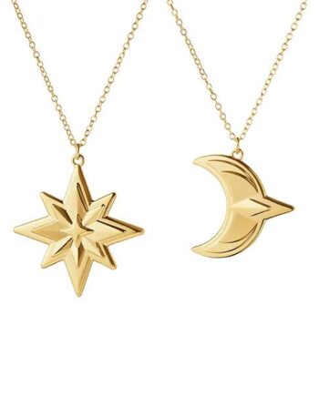 Georg Jensen 2024 Ornamentsæt  Stjerne Og Måne    Stk Forgyldt  : Erling Christensen Møbler
