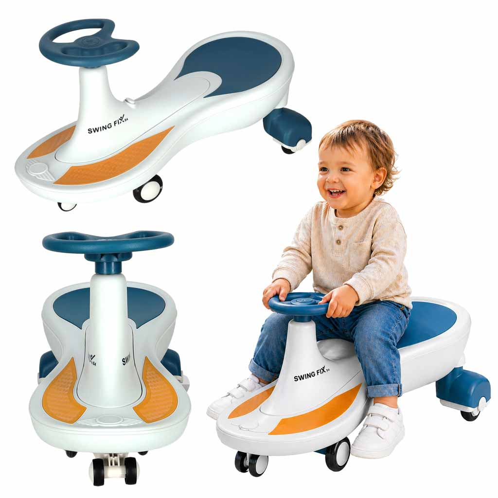 Gravity Ride Lysende Led-hjul Med Musikafspilning 76 Cm Blå Og Hvid Maks 120 Kg