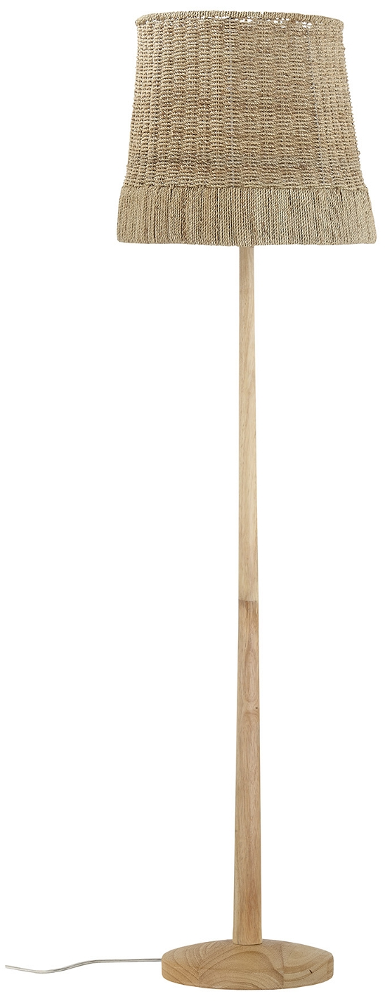 Gulvlampe Creative Collection Cozy Natur ø40 H160 Jern Gummitræ Vævet Stofskærm