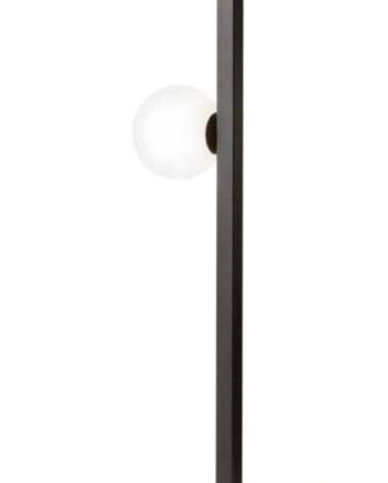 Gulvlampe Ideal Lux Birds Mat Sort Med Satin Messing Og Syreætsede Glas H160 ø30 Cm