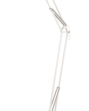 Gulvlampe Ideal Lux Sally Hvid Metal Stålampe Med Justérbar Arm H160 Cm ø29 Cm Base