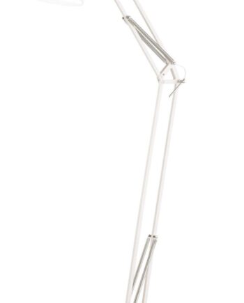 Gulvlampe Ideal Lux Wally Hvid Metal Standslampe Med Justerbar Skærm  ø29 Cm Base  E27 Fatning