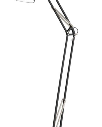 Gulvlampe Ideal Lux Wally Standlampe Med Justerbar Arm Sort Metal H160 Cm