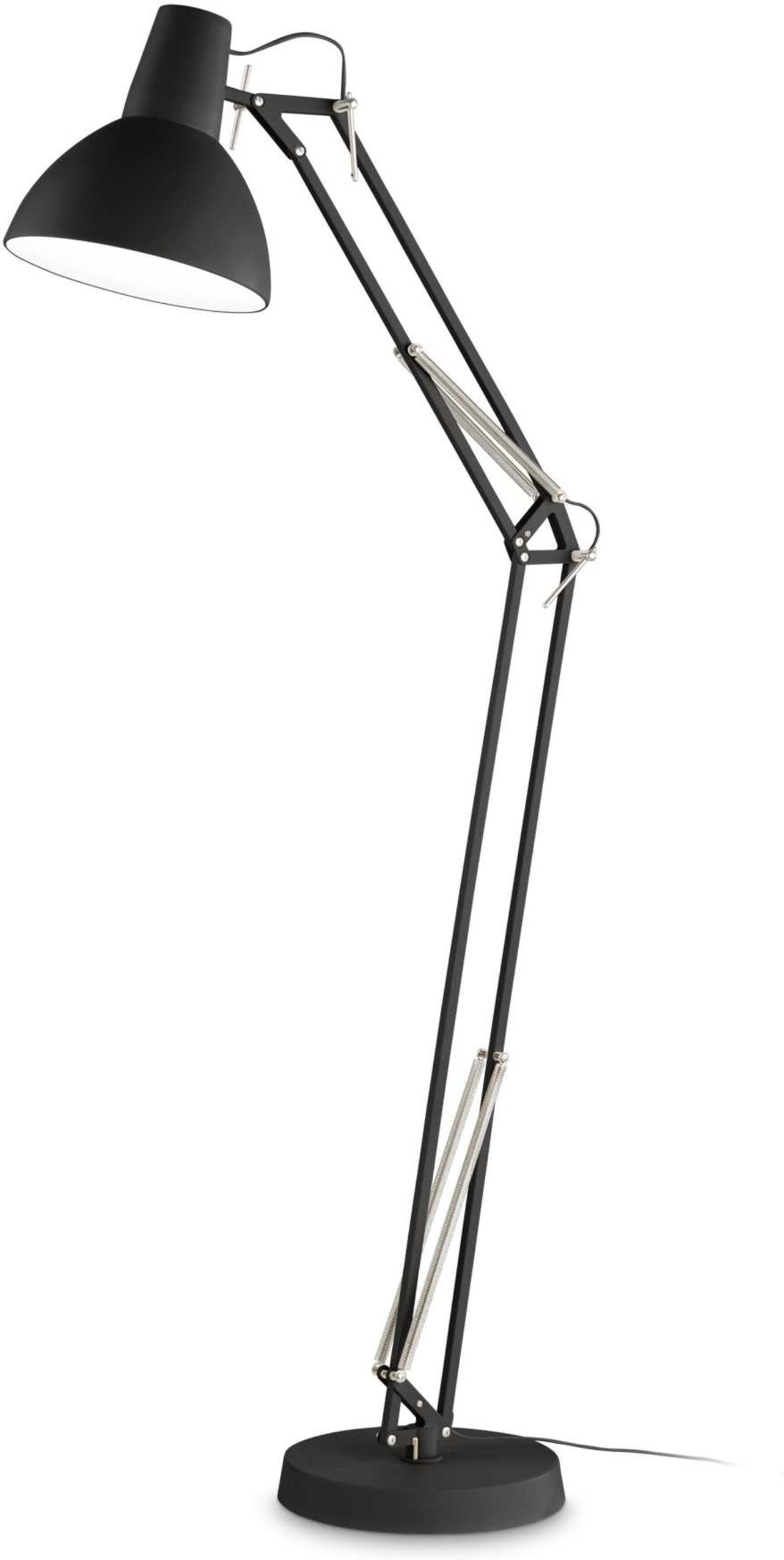 Gulvlampe Ideal Lux Wally Standlampe Med Justerbar Arm Sort Metal H160 Cm