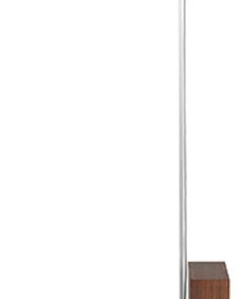 Gulvlampe Kristina Dam Cone   Aluminium Og Valnød Med Børstet Stål Sølv ø52   H160 Cm Minimalistisk Geometrisk Design