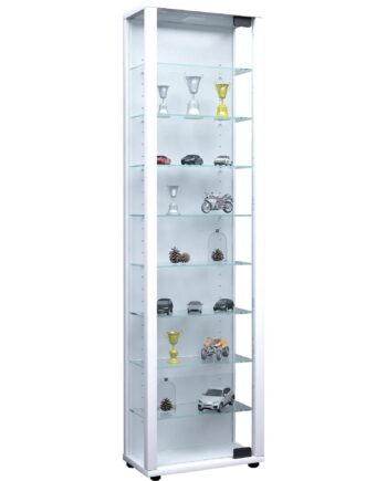 Gulvstående Vitrineskab   Inkl  Led-belysning  113   33   18 Cm  Hvid