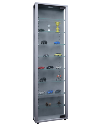 Gulvstående Vitrineskab   Inkl  Led-belysning  113   33   18 Cm  Sølv