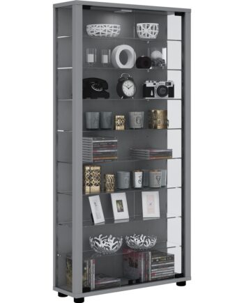 Gulvstående Vitrineskab  113   59   18 Cm  Sølv
