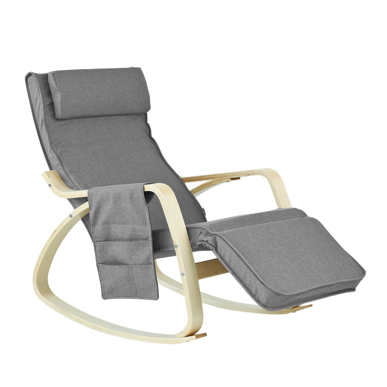 Gyngestol Relax Lænestol Med Justerbar Benstøtte  Grå