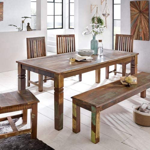Håndlavet Spisebord   Genbrugstræ  Shabby Chic Look  H76xb120cm