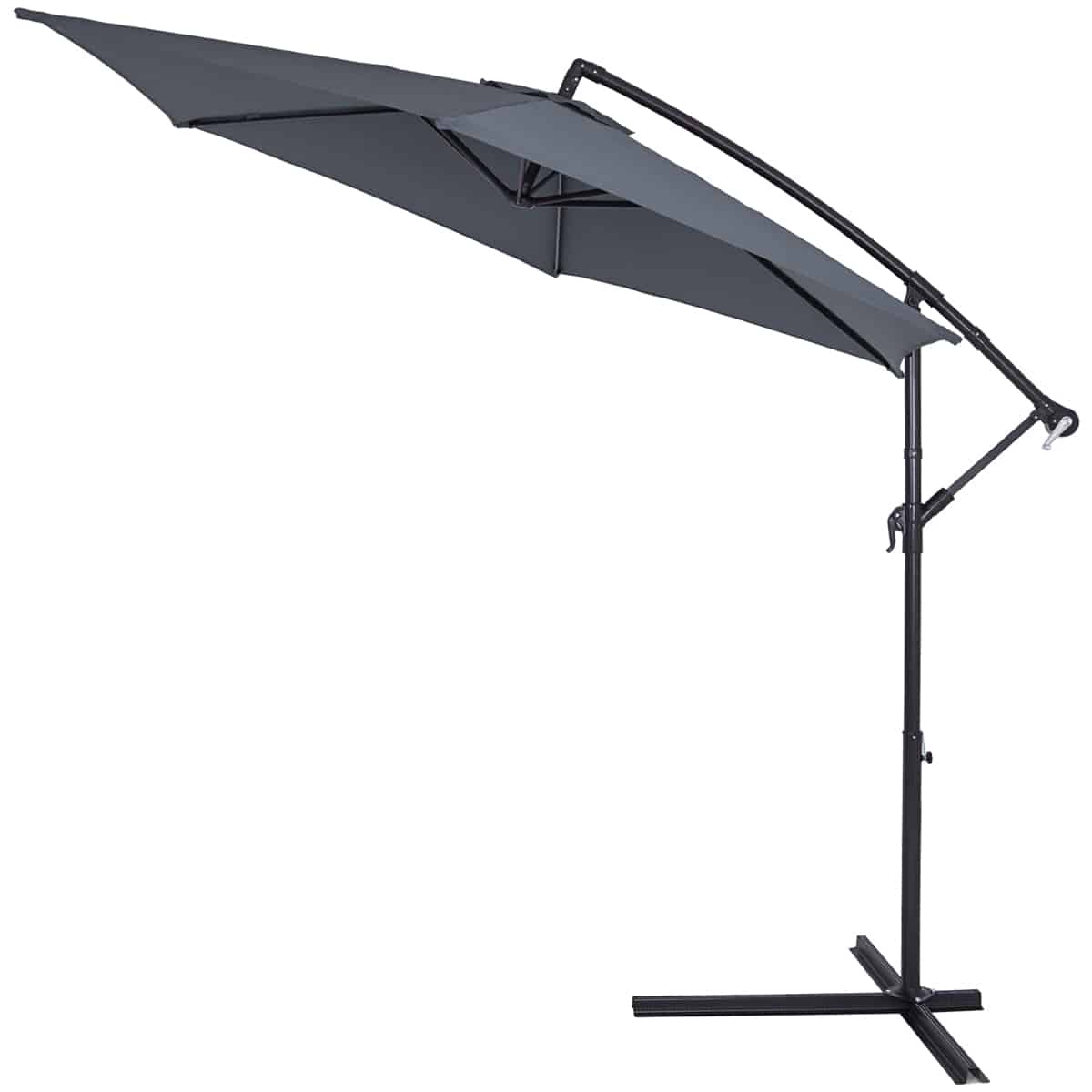 Hængeparasol Parasol Med Arm  330 Cm  Uv-beskyttelse 40  Vipbar Aluminium  Antracit Grå