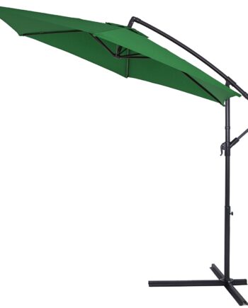 Hængeparasol Parasol Med Arm Grøn Aluminium ø300cm Uv Beskyttelse 40