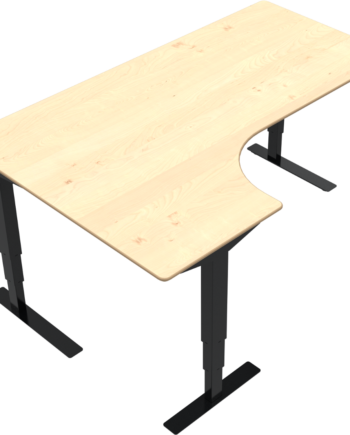 Hæve- Sænkebord  -form To Ben Venstrevendt Zennord Versastand Skrivebord 57-122 Cm Ahorn Sort